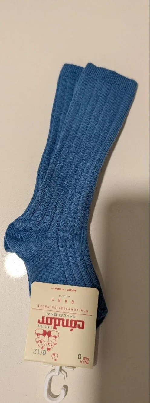 Condor Blue Ribbed Crew Socks 6-12m